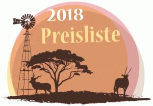 Okosongoro Safari Ranch Preisliste 2018